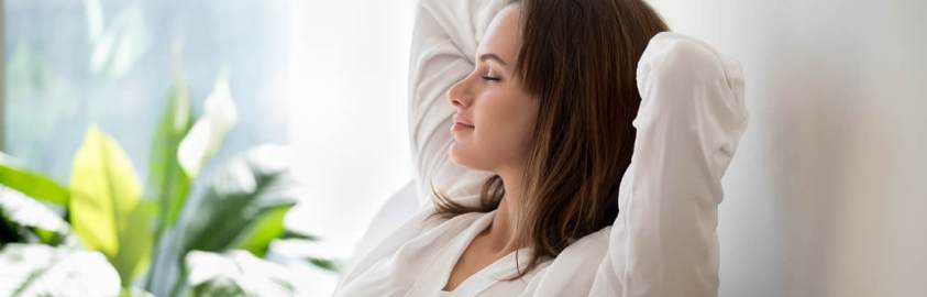 Home Woman Relaxing In Home indoor air quality Home Woman Relaxing In Home indoor air quality
